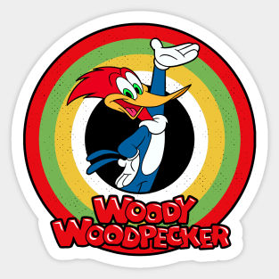 Woody Woodpecker Circle Style Sticker